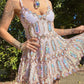 Pink suspenders sexy sequin waist slim homecoming dress R2839