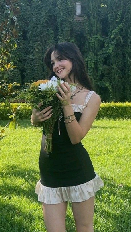 Black and white suspenders waist slimming A-line short skirt homecoming dress R3784