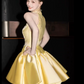 Vibrant Lace Decor Women's Homecoming Dress Yellow Corset Short Prom Dress Party Dress RS2758