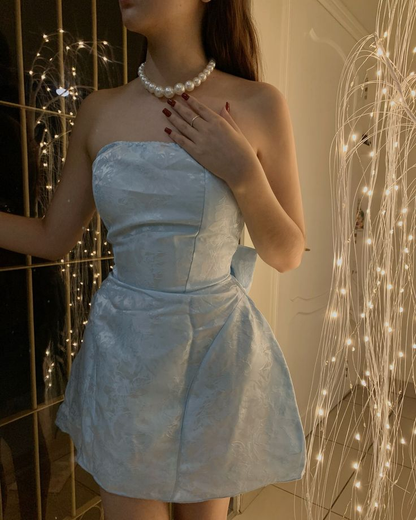 Clean Silky Women's Homecoming Dress Pale Blue Corset Short Prom Gown Party Dress RS3181