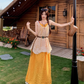 Artistic forest style layered beaded suspender long skirt travel wear dress knitted vest two-piece suit R1731