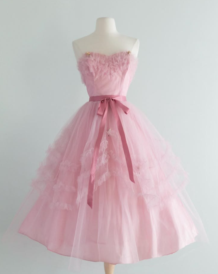 Tulle Sweet Strapless Women's Homecoming Dress Pink Corset Mini Birthday Dress RS2454