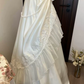 Elegant Ivory A-Line Bateau Lace Embroidery Corset Maxi Wedding Dress RS804