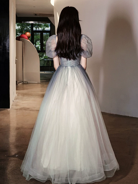 Elegant Starry Sky Color Prom Dress A-Line Square Corset Hi-Lo Evening Dress RS803