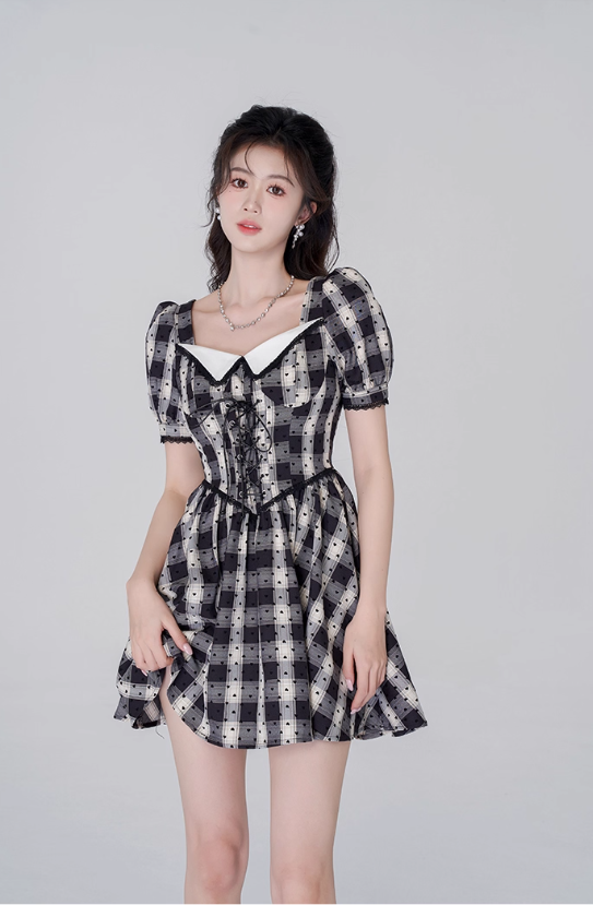 Lace dress women's summer high waist short skirt new beautiful skirt R4462