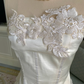 White lace tube top waist satin splicing ruffled skirt short skirt homecoming dress R4148