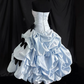 Clean Pleated Bow Women's Homecoming Dress Pale Blue Corset Short Prom Dress Birthday Dress RS2759