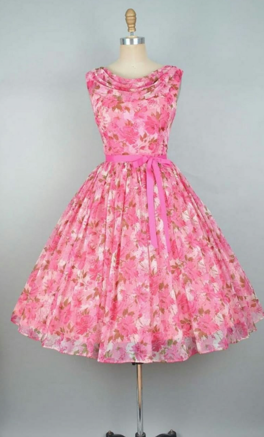 Floral Chiffon Women's Homecoming Dress Barbie Pink Corset Mini Birthday Dress RS2455