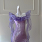 Glitter Purple Homecoming Dress ,Sheath Spaghetti Straps Bodycon Midi Prom Dress RS822