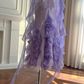 Glitter Purple Homecoming Dress ,Sheath Spaghetti Straps Bodycon Midi Prom Dress RS822