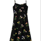 2025 summer new retro black floral waist slim sexy suspender dress R0917