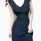 2025 Summer New Black Polka Dot Ruffled Small Flying Sleeve Midi Dress R0962