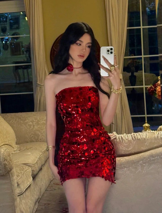 Glitter Sequins Women's Homecoming Dress Burgundy Corset Short Prom Dress Cocktail Dress RS2640