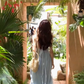French holiday style light blue plaid halter neck suspender dress forest style beautiful long skirt R0222