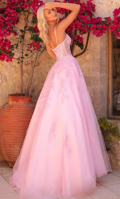 Sweet Puffy Tulle Prom Gown Barbie Pink Women's Corset Maxi Evening Dress Birthday Dress RS2842