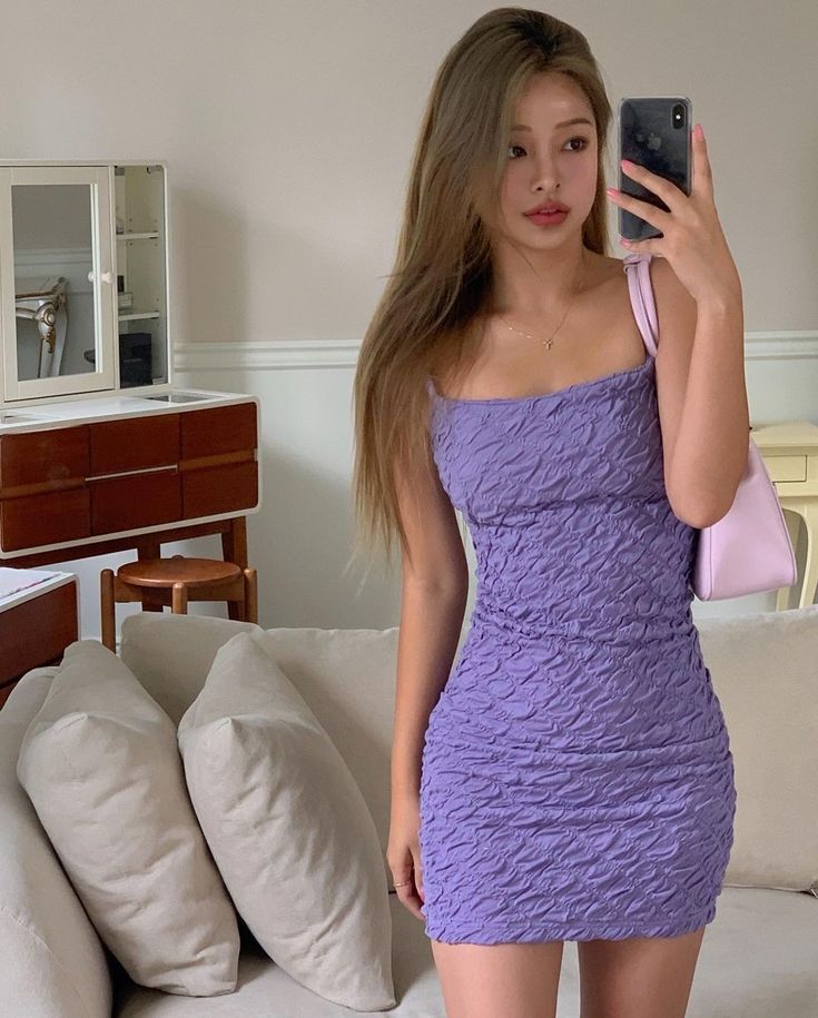 Purple suspenders waist slim short skirt homecoming dress R3215