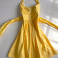 Yellow halter neck slim waist A-line short skirt homecoming dress R3209