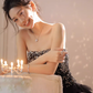 Birthday party small dress skirt high-end niche temperament sequin tube top dress two-piece suit R1783