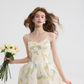 Floral suspender dress summer wear short skirt R2695