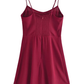 2025 summer new sexy petite wine red holiday short suspender dress R0916