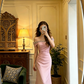 Light blue off-the-shoulder rhinestone-embellished fitted mermaid skirt elegant ball gown R8608