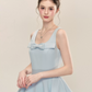 Coquette Bow Square Neck Flounce Dress with Sheer Tulle Layer R9216