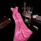 Pink halter-neck fitted beaded long ball gown R6970
