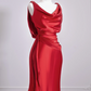 Red halter neck, fitted waist, bodycon skirt, long ball gown/bridal dress R8281