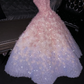 Light pink strapless, fitted waist, full skirt, long ball gown, bridal dress R8797