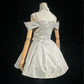 Silver sequined strapless one-shoulder slim waist A-line short dress for homecoming R4878