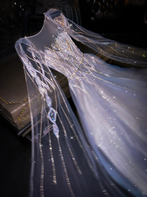 Light purple fitted long ball gown, bridal dress R8767
