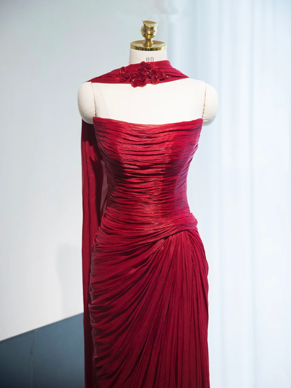 Red strapless fitted long ball gown/bridal dress R8977