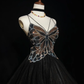 Butterfly design suspenders sequined waist slim fit puffy skirt short skirt homecoming dress R4959