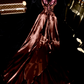 Reddish-brown halter-neck satin long ball gown, elegant and sophisticated R6930