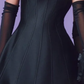 Black tube top waist slim sexy satin A-line skirt homecoming dress R4712