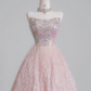Light pink strapless, fitted waist, A-line skirt, long ball gown R8231