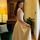 Brown sleeveless fitted long ball gown R8583