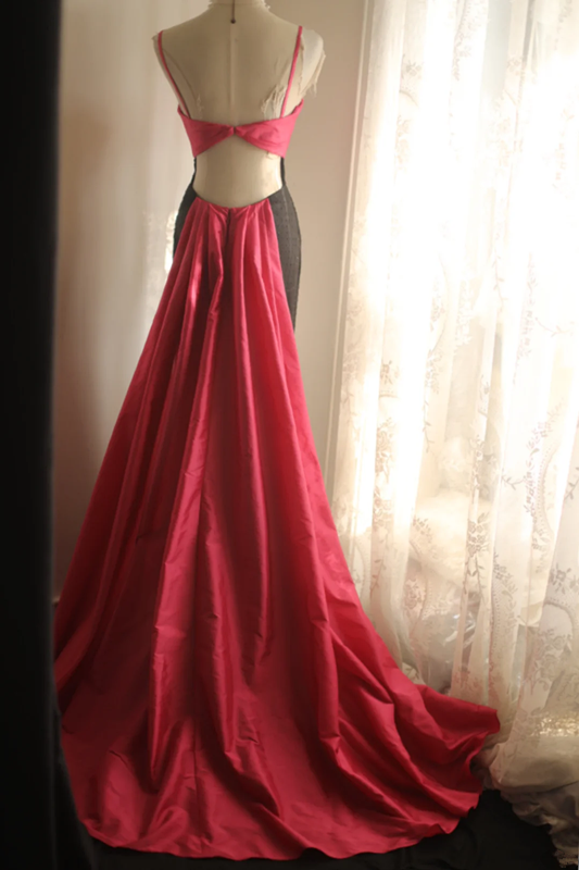 Pink halter-neck fitted bodycon long ball gown R6770