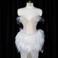 Light apricot strapless fitted waist sexy long ball gown, bridal dress R8947