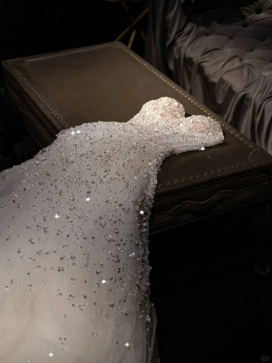 White halter-neck, silver sequined, fitted waist long ball gown, bridal dress R8827