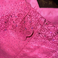 Pink halter-neck fitted beaded long ball gown R6970