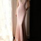 Light pink off-the-shoulder embroidered fitted waist bodycon long ball gown R6691