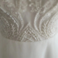 White lace halter neck fitted waist long tulle skirt ball gown, bridal dress R6731