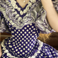 Purple V-Neck Waist-Cinched Fitted Polka-Dot Tiered-Hem Ball Gown, Bridal Gown R7324