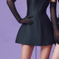 Black tube top waist slim sexy satin A-line skirt homecoming dress R4712