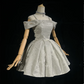 Silver sequined strapless one-shoulder slim waist A-line short dress for homecoming R4878