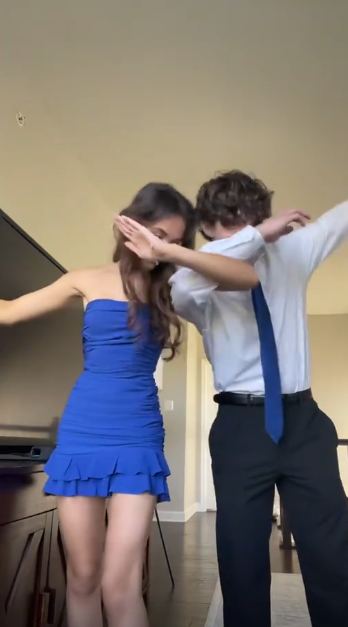 Blue tube top waist pleated A-line short skirt homecoming dress R5540