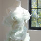 Light green strapless fitted long ball gown R8456