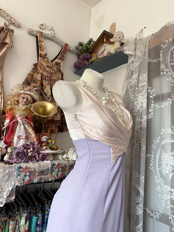 Light purple slim waist elegant and gentle long skirt ball gown R6132