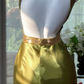 Green halter-neck backless fitted waist bodycon long ball gown R7606